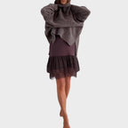Oversized Sweater Dress Women Turtleneck Long Sleeve