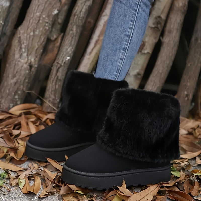 Winter Boots Women Platform Fur Lined