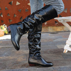 Knee High Boots Women Slouch Block Heel