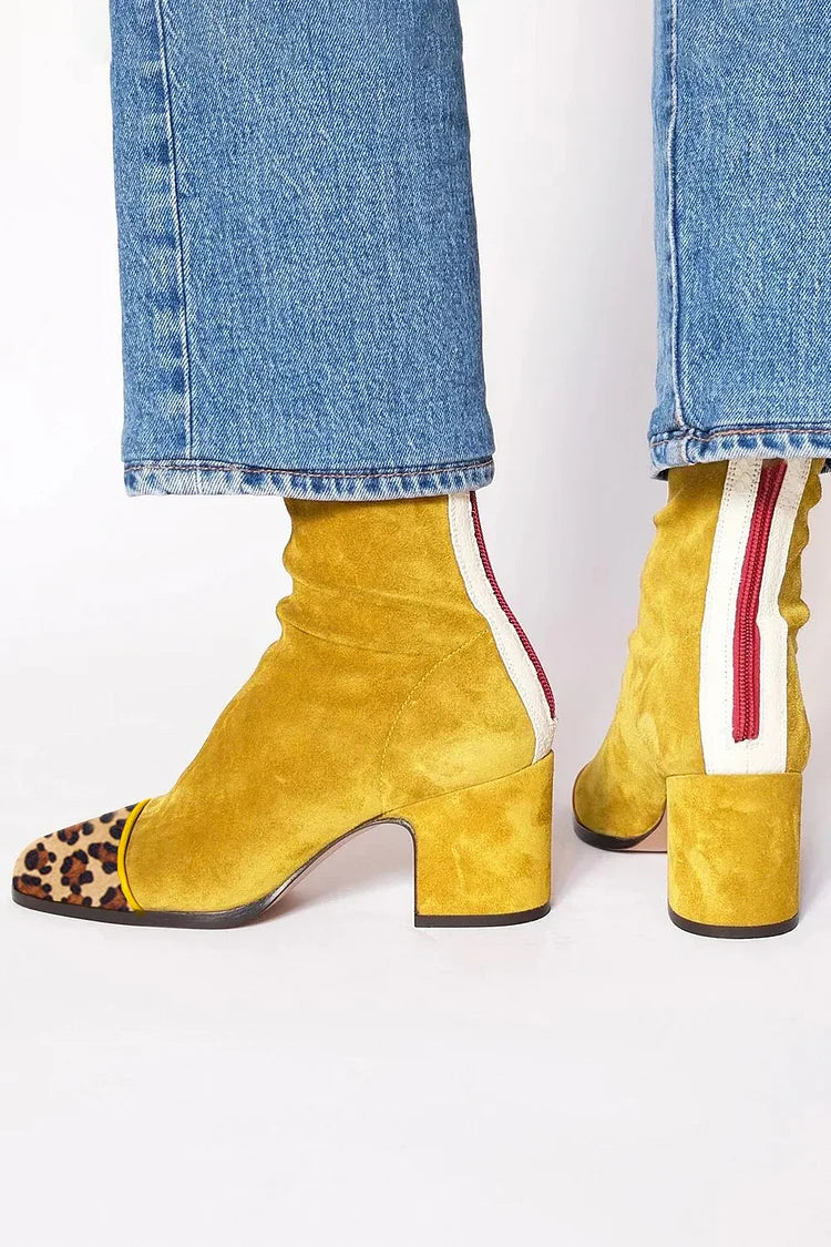 Women's Yellow Ankle Boots – Modern & Elegant