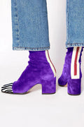 Women's Purple Patterned Ankle Boots