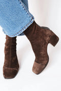 Women's Brown Suede Ankle Boots – Soft Shaft