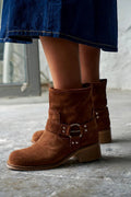 Women's Ankle Boots with Buckles – Vintage Brown