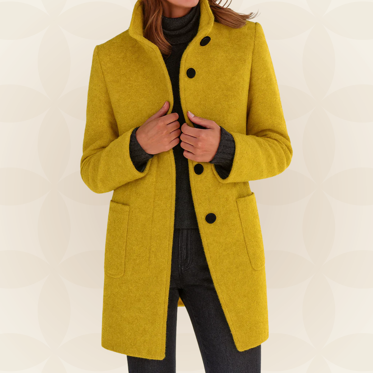 Jacket Women with High Collar, Comfortable and Warm