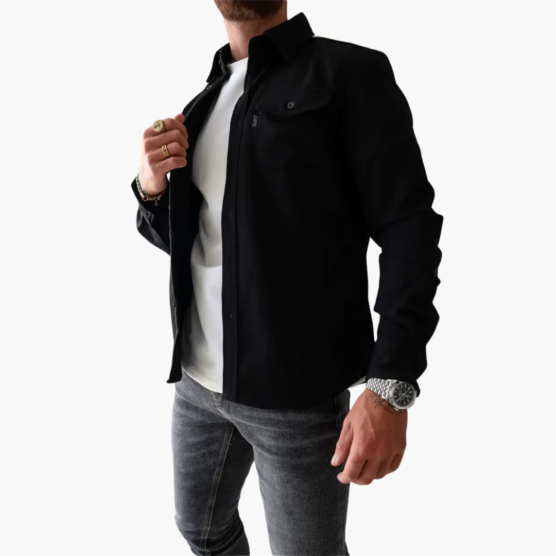 David Button-Front Shirt Jacket