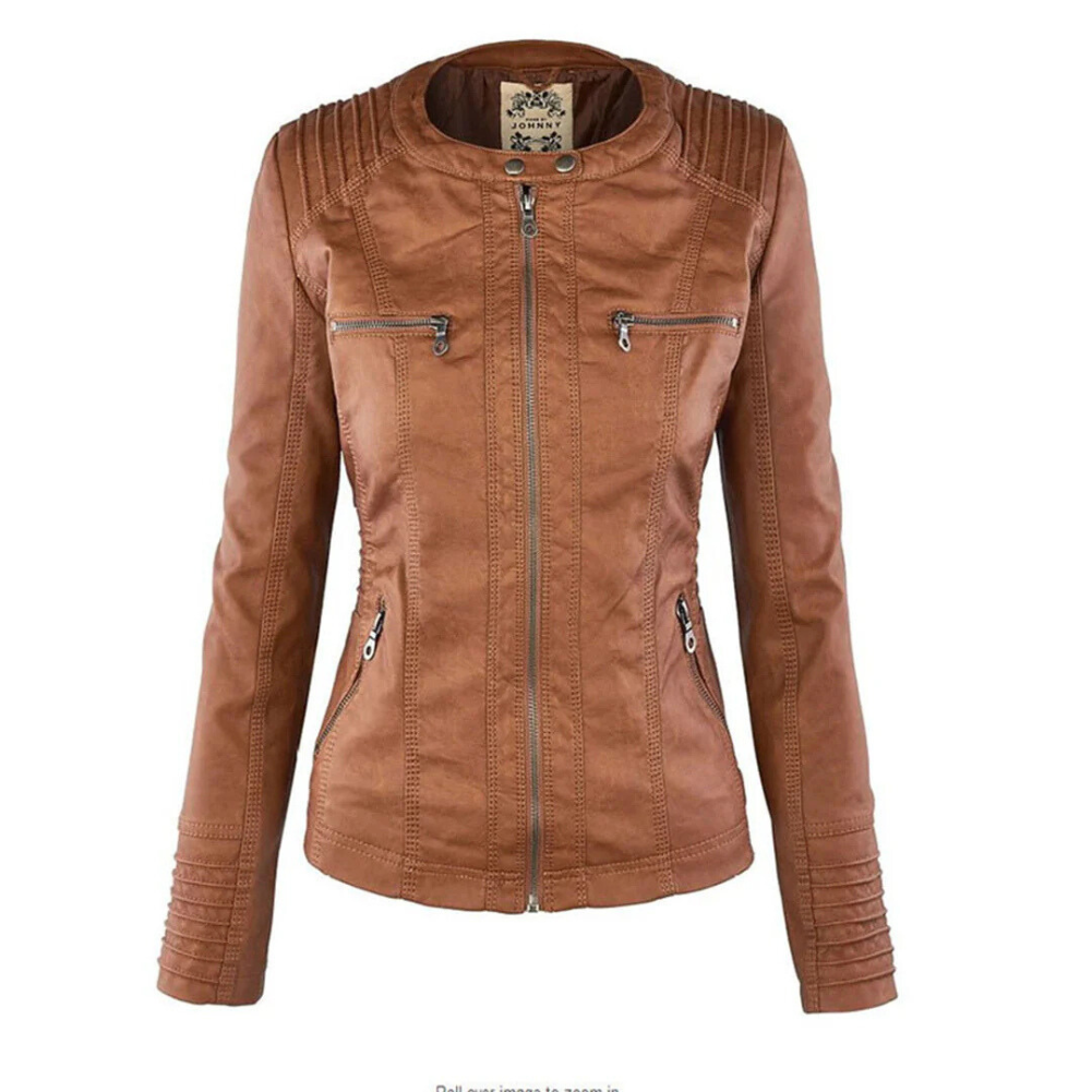 Faux Leather Jacket Women, Soft and Warm