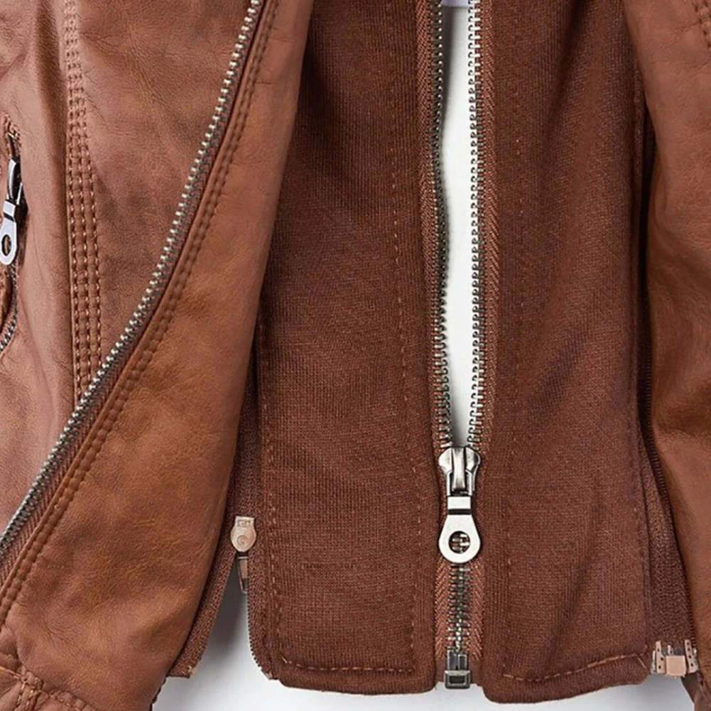 Faux Leather Jacket Women, Soft and Warm