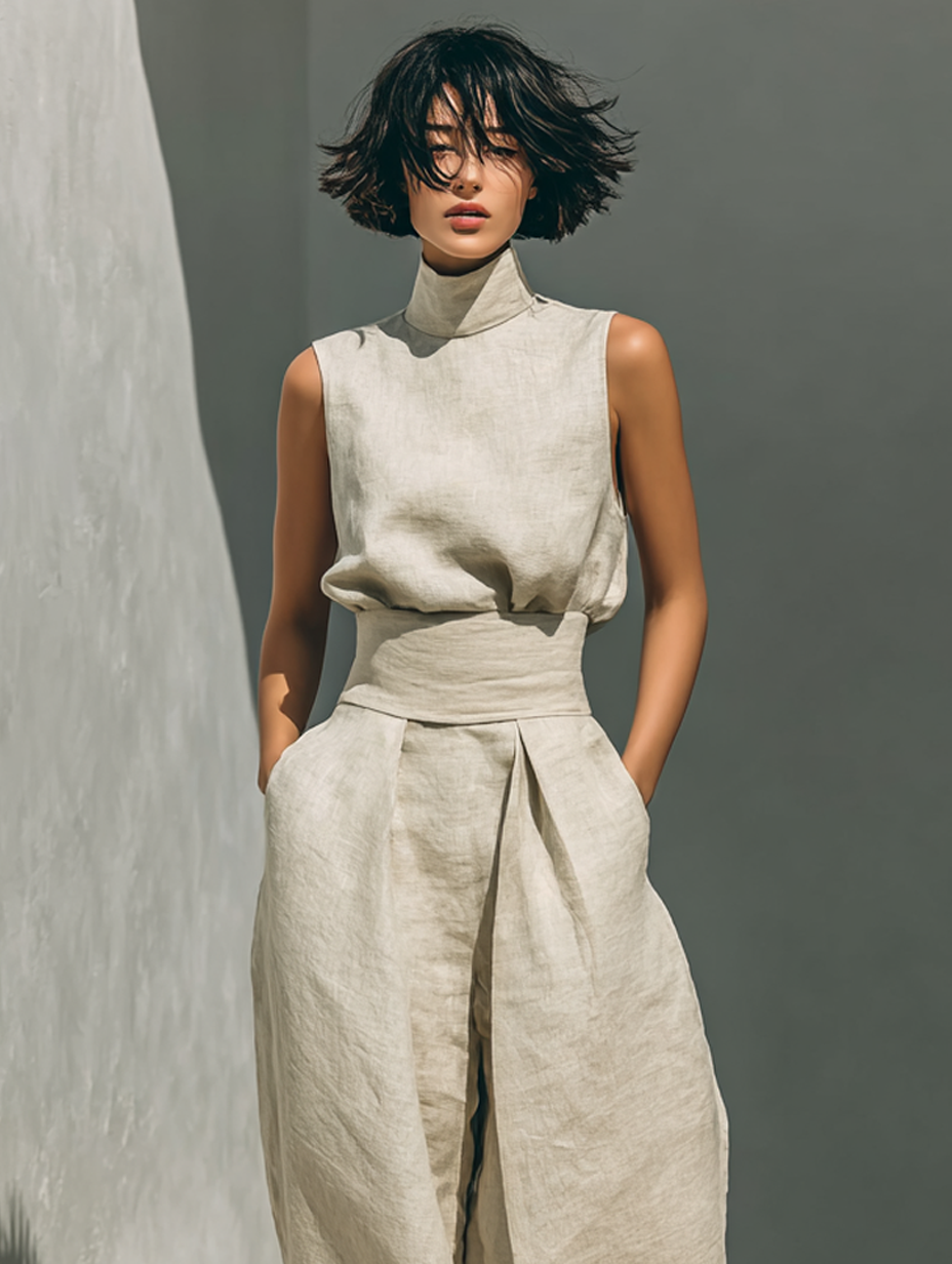 Maria | Minimalist Top & Wide-Leg Pants Set for Women