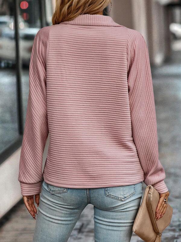 V-Neck Zip Sweater Women, Elegant and Versatile