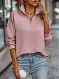 V-Neck Zip Sweater Women, Elegant and Versatile