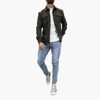 David Button-Front Shirt Jacket