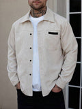 Men's Corduroy Shirt Jacket, Overshirt with Chest Pockets