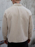 Men's Corduroy Shirt Jacket, Overshirt with Chest Pockets