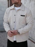 Men's Corduroy Shirt Jacket, Overshirt with Chest Pockets