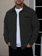 Men's Corduroy Shirt Jacket, Overshirt with Chest Pockets