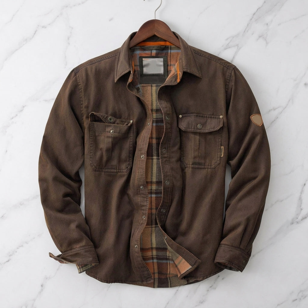 Men's Waxed Cotton Jacket Regular Fit Outdoor