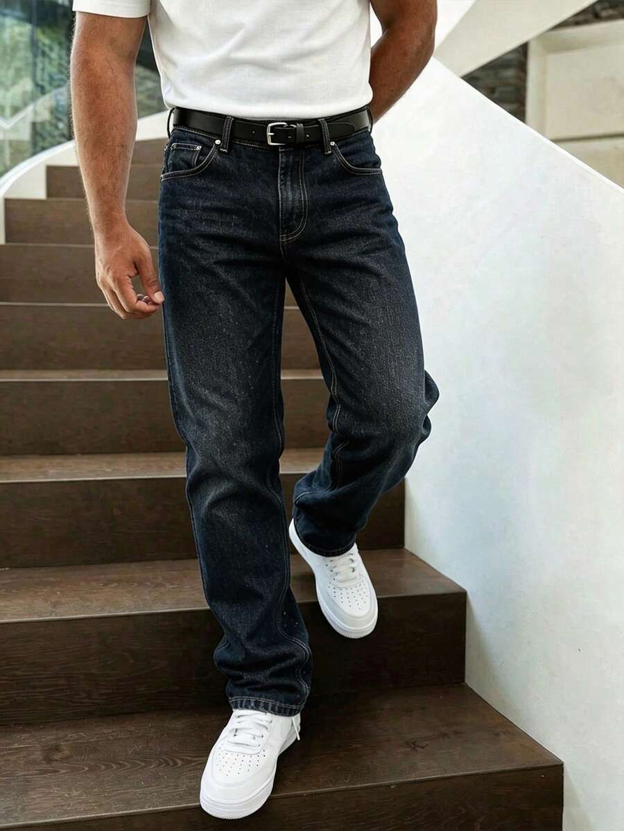 Men's Straight-Leg Jeans, Vintage Denim