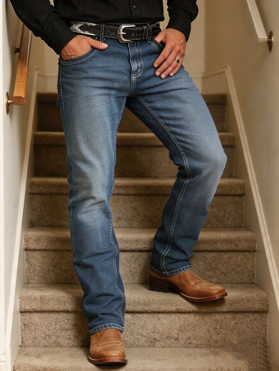 Men's Straight-Leg Jeans, Vintage Denim