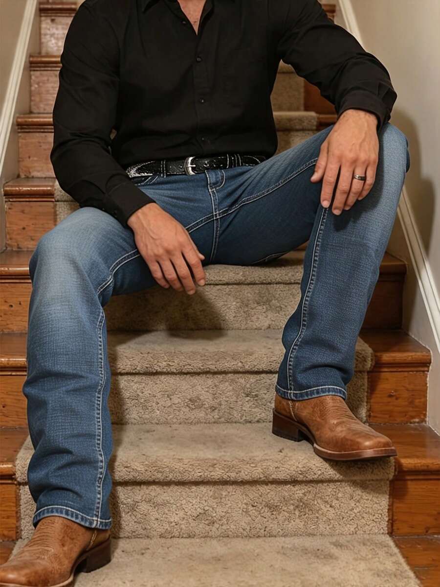 Men's Straight-Leg Jeans, Vintage Denim