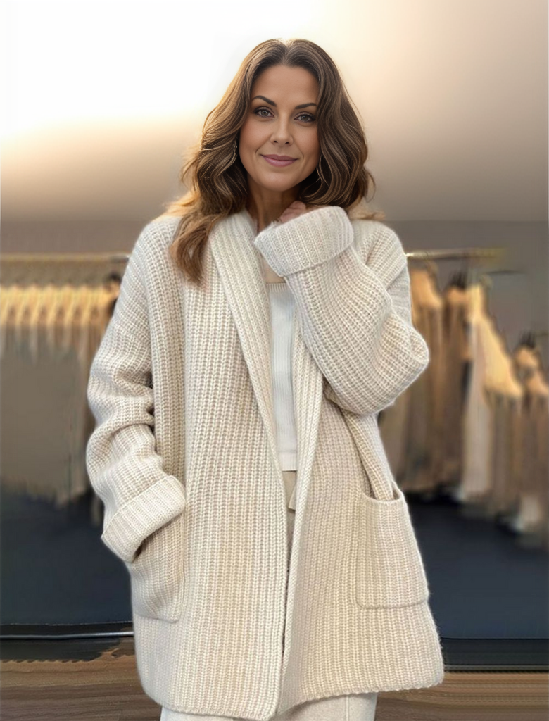 Women's Taupe Cardigan, Soft and Casual