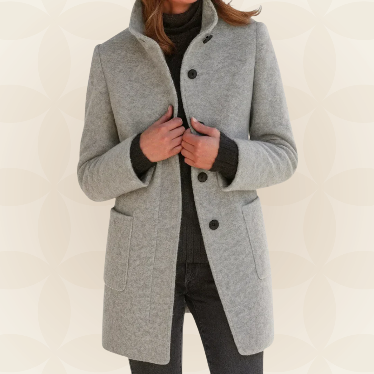 Jacket Women with High Collar, Comfortable and Warm
