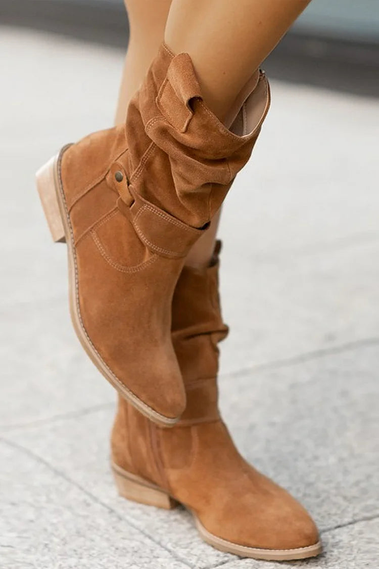 Women's Beige Suede Ankle Boots – Soft & Comfortable