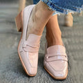 Lotte Glossy Block-Heel Loafers for Women