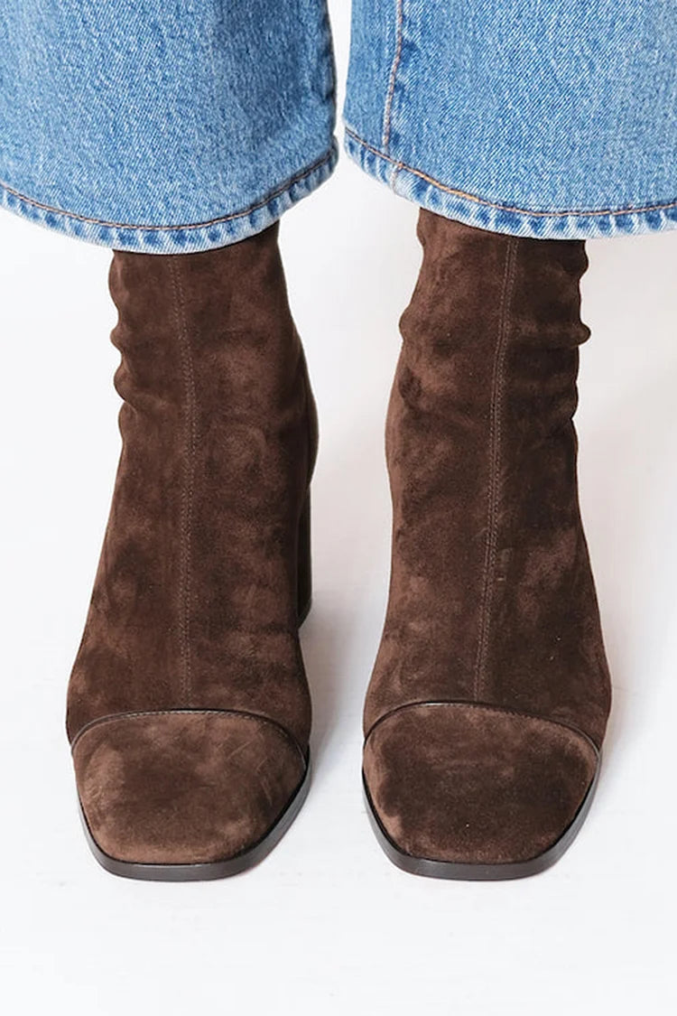 Women's Brown Suede Ankle Boots – Soft Shaft