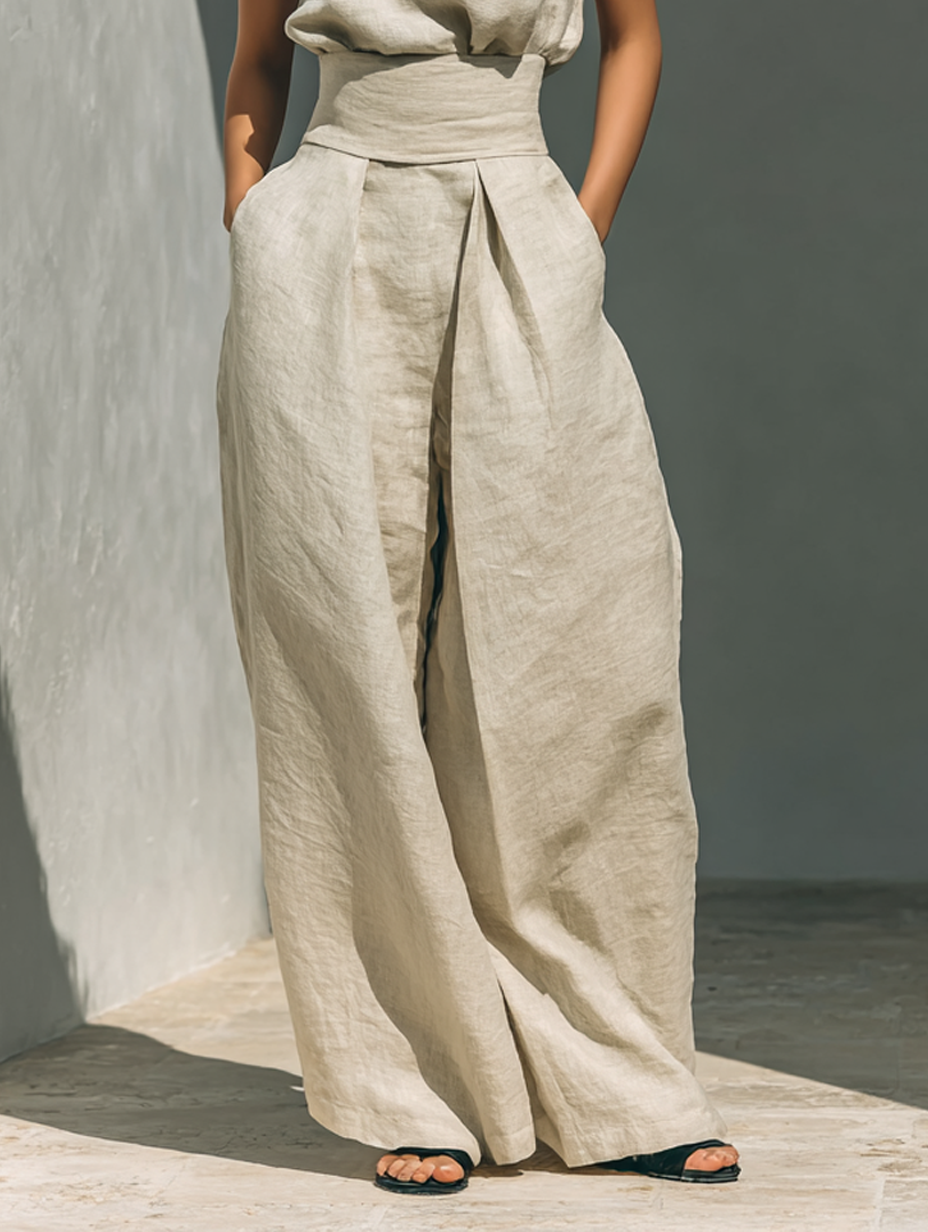 Maria | Minimalist Top & Wide-Leg Pants Set for Women