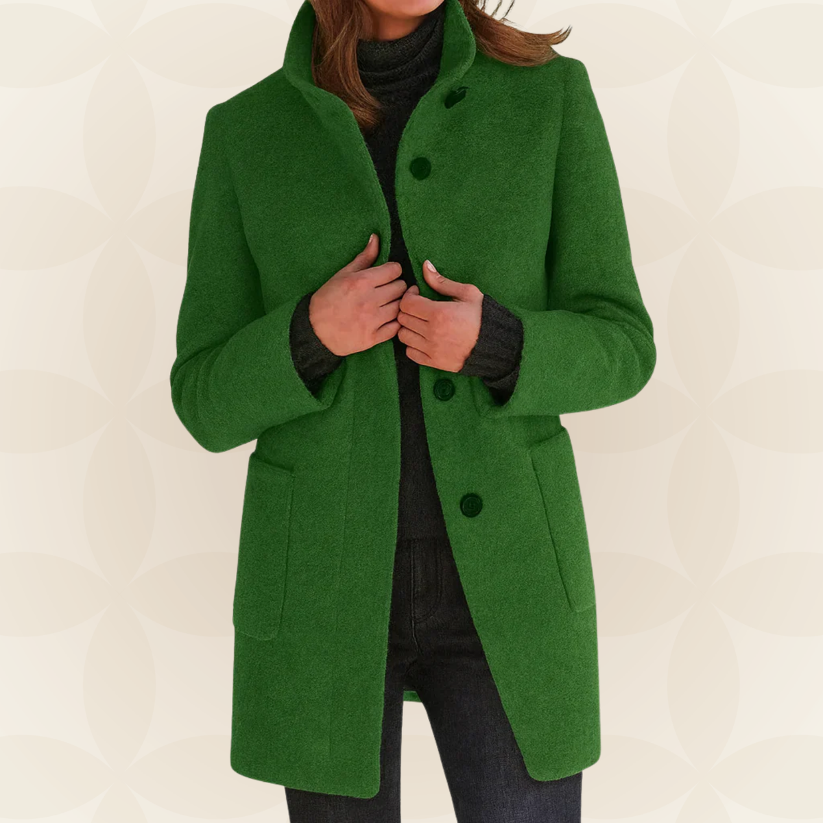 Jacket Women with High Collar, Comfortable and Warm