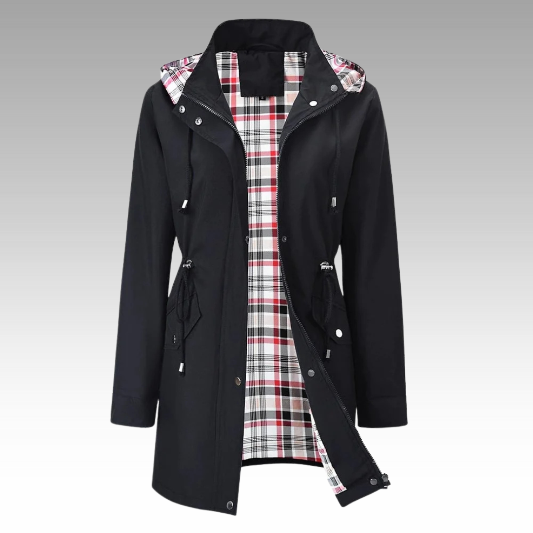 Women's Black Trench Coat, Classic and Lightweight