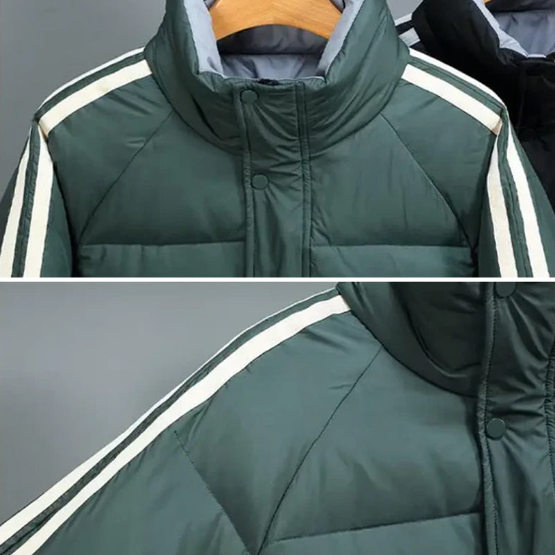 Puffer Jacket Men with High Collar, Windproof and Warm