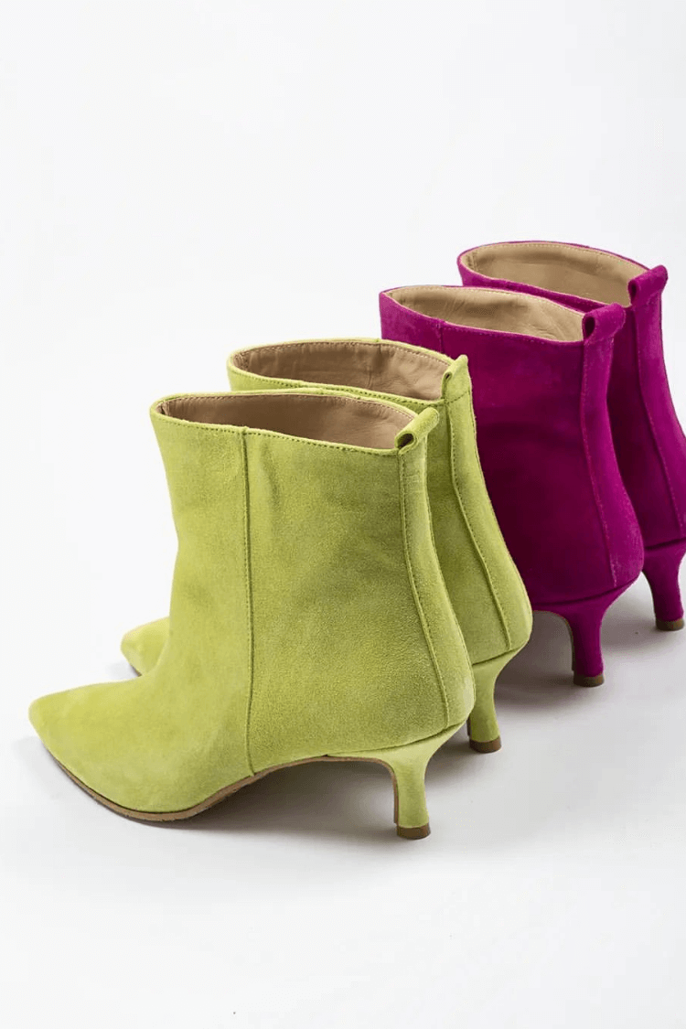 Women's Colorful Suede Ankle Boots – Elegant