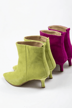 Women's Colorful Suede Ankle Boots – Elegant