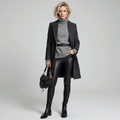 Women's Faux Leather Leggings, Fleece Lined, Warm and Stretchy