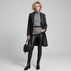 Women's Faux Leather Leggings, Fleece Lined, Warm and Stretchy
