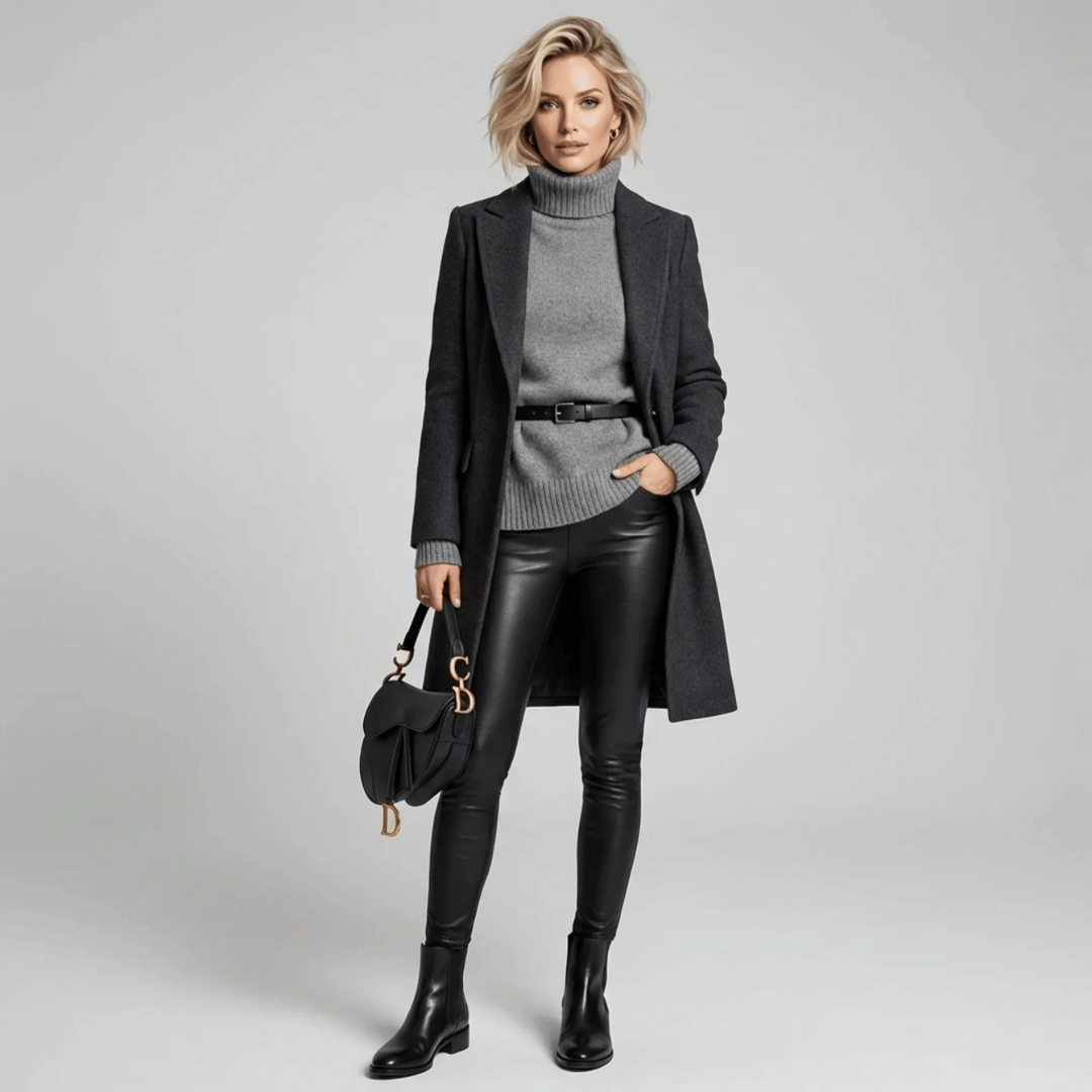 Women's Faux Leather Leggings, Fleece Lined, Warm and Stretchy