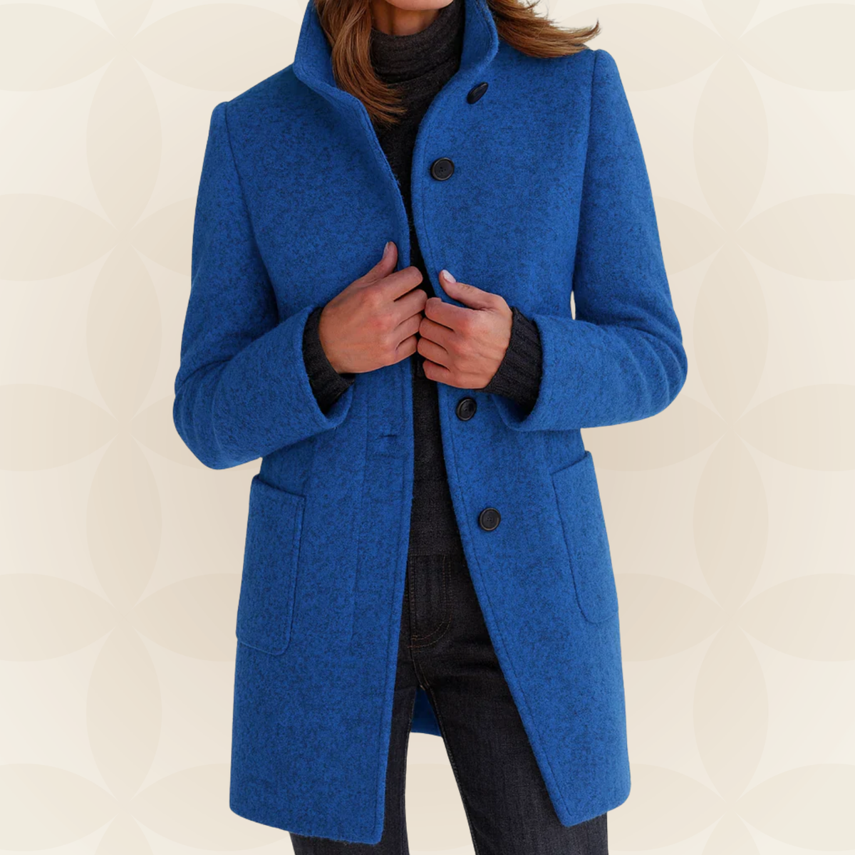Jacket Women with High Collar, Comfortable and Warm