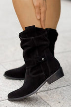 Women's Beige Suede Ankle Boots – Soft & Comfortable