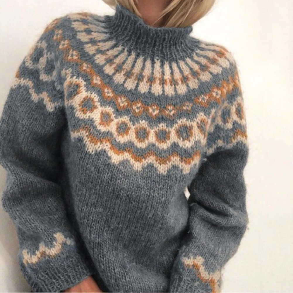 Women's Brown Turtleneck Sweater, Elegant