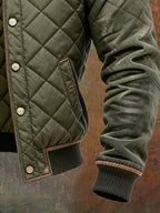 Quilted Jacket Men with Button Front, Classic and Warm