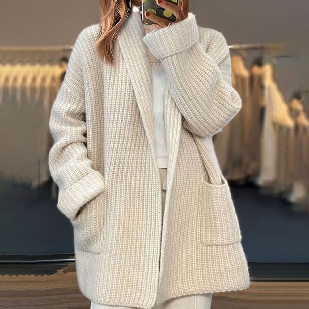 Women's Taupe Cardigan, Soft and Casual