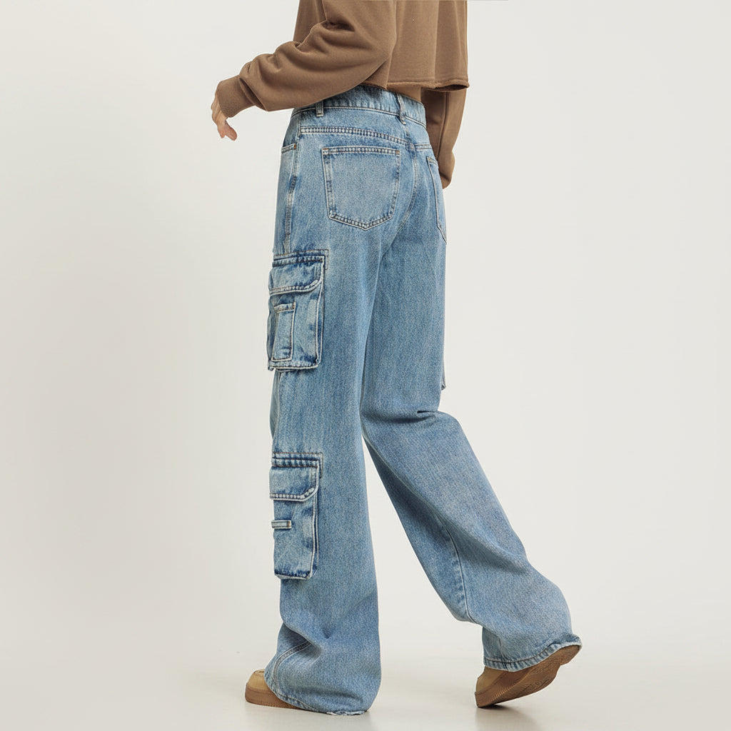 Kiana | Baggy Cargo Jeans mit weitem Bein