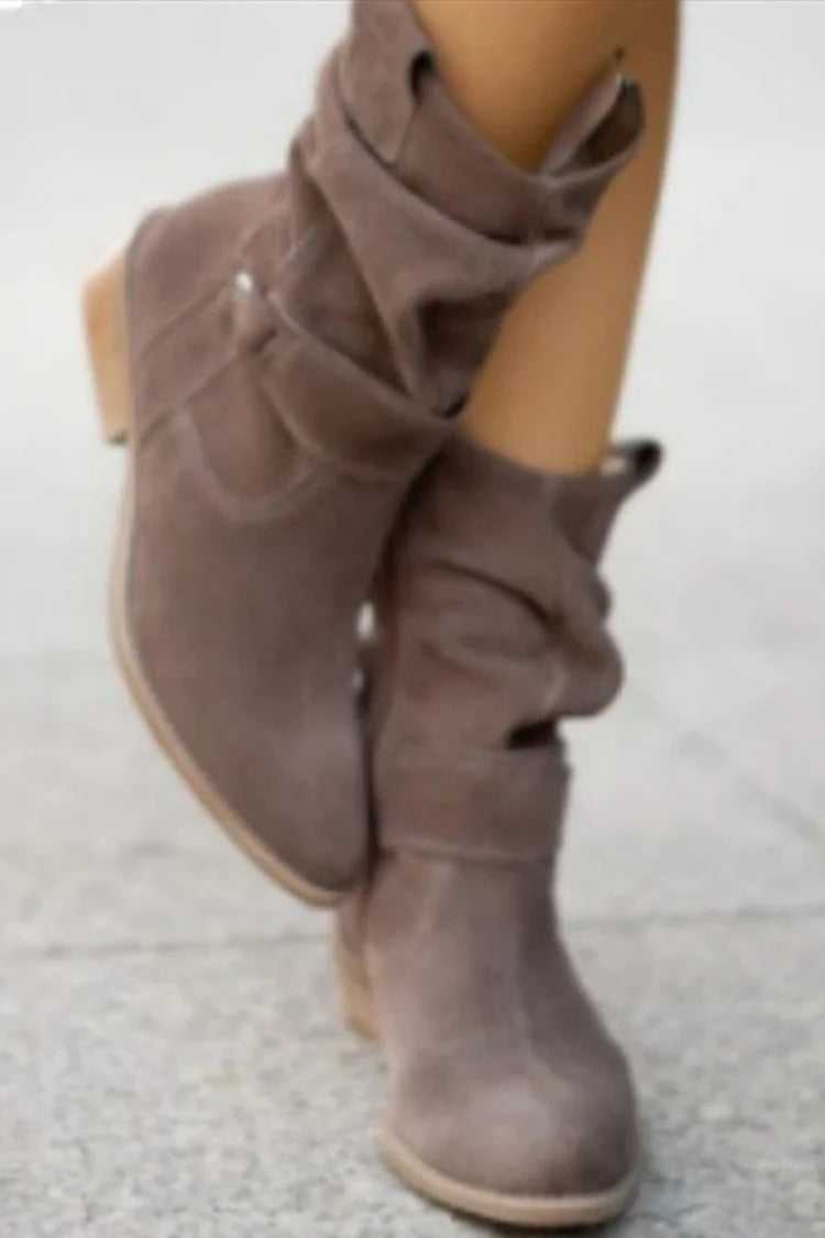 Women's Beige Suede Ankle Boots – Soft & Comfortable