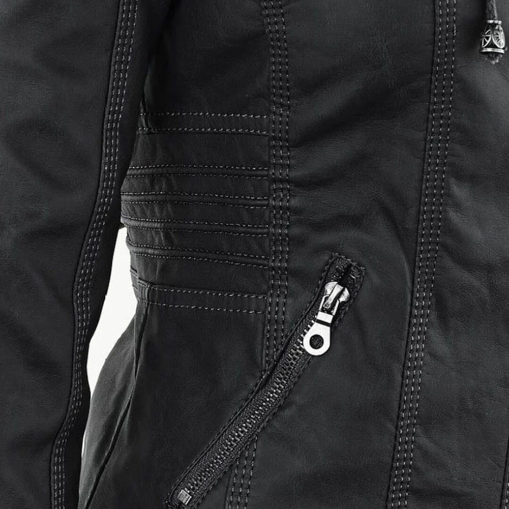 Faux Leather Jacket Women, Soft and Warm