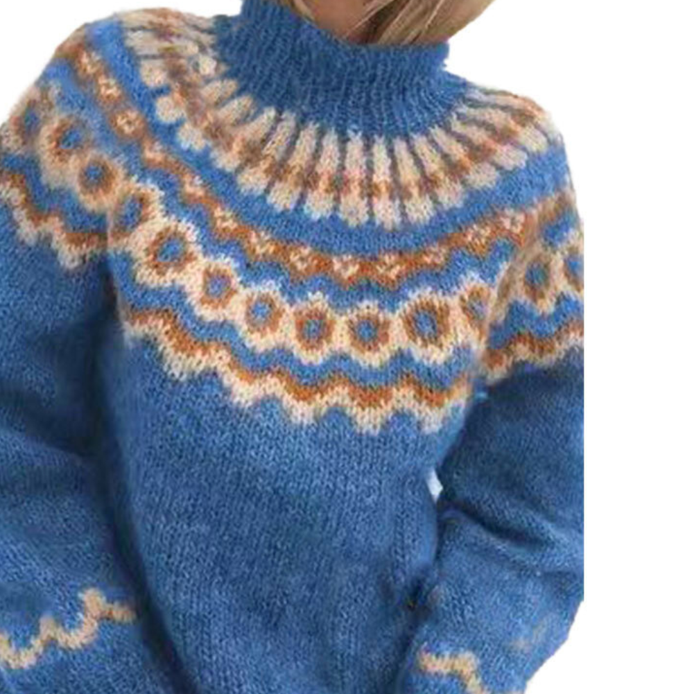 Women's Brown Turtleneck Sweater, Elegant
