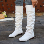 Knee High Boots Women Slouch Block Heel