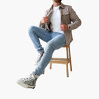 David Button-Front Shirt Jacket