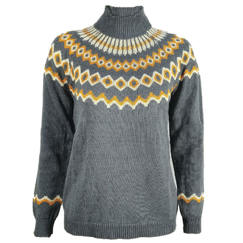 Women's Brown Turtleneck Sweater, Elegant