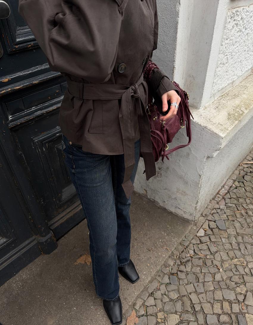 Women's Belted Trench Coat, Classic for Transitional Weather